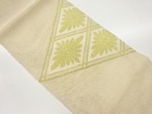 絽菱に変わり菊模様織出し名古屋帯